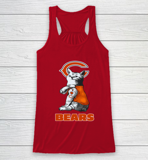 NFL Football My Cat Loves Chicago Bears Racerback Tank 4