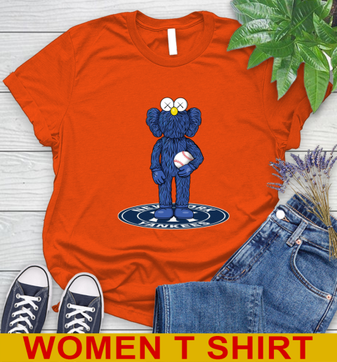 MLB Baseball New York Yankees Kaws Bff Blue Figure Shirt Women's T-Shirt 4