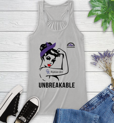 MLB Colorado Rockies Girl Unbreakable Baseball Sports Racerback Tank