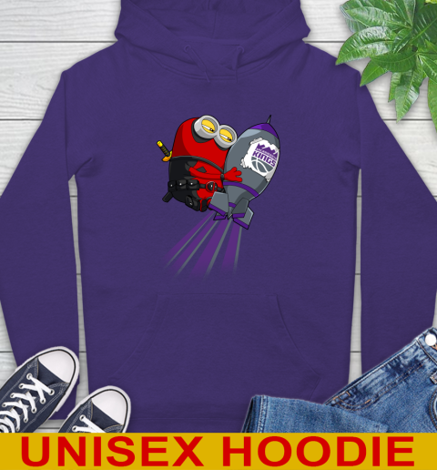 NBA Basketball Sacramento Kings Deadpool Minion Marvel Shirt Hoodie - Image 6
