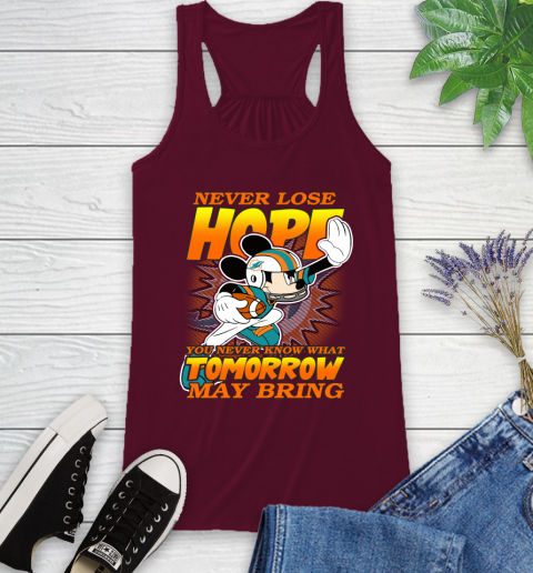 Miami Dolphins NFL Football Mickey Disney Never Lose Hope Racerback Tank 2