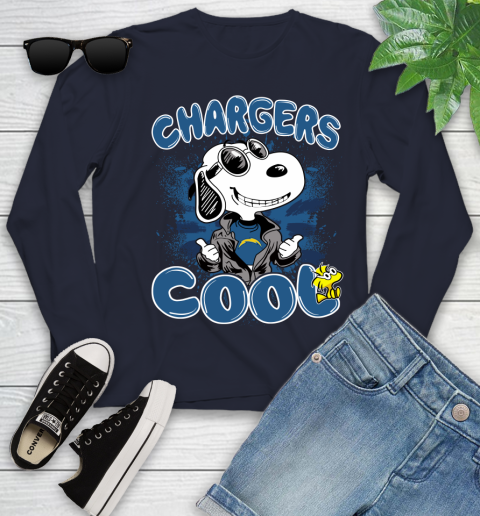 NFL Football Los Angeles Chargers Cool Snoopy Shirt Youth Long Sleeve 2