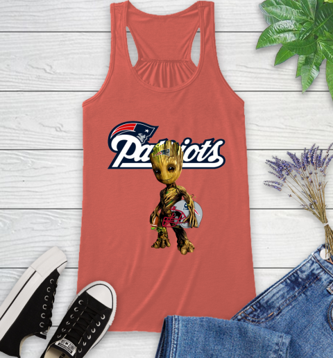 New England Patriots NFL Football Groot Marvel Guardians Of The Galaxy Racerback Tank 4