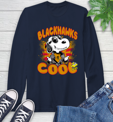 NHL Hockey Chicago Blackhawks Cool Snoopy Shirt Long Sleeve T-Shirt 3