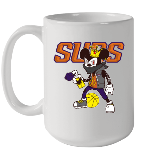 Phoenix Suns NBA Basketball Mickey Peace Sign Sports Ceramic Mug 15oz