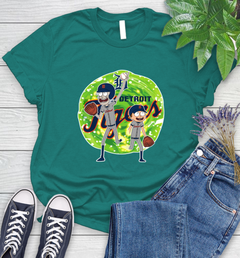 MLB Detroit Tigers Rick And Morty Baseball Sports Women's T-Shirt 12