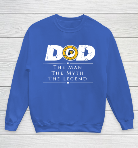 Indiana Pacers NBA Basketball Dad The Man The Myth The Legend Youth Sweatshirt - Image 7
