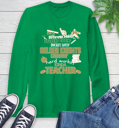 Vegas Golden Knights NHL I'm A Difference Making Student Caring Hockey Loving Kinda Teacher Long Sleeve T-Shirt 8