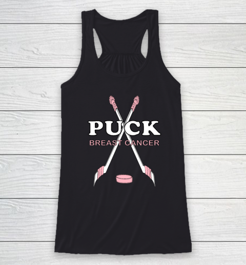 Breast Cancer Awareness Hockey PUCK BREAST CANCER Racerback Tank