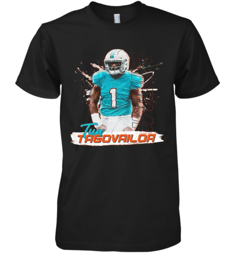 1 Tua Tagovailoa Miami Dolphins Football Premium Men's T-Shirt