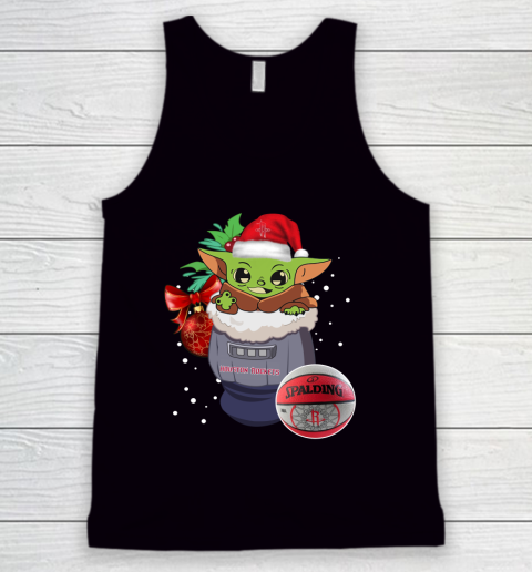 Houston Rockets Christmas Baby Yoda Star Wars Funny Happy NBA Tank Top