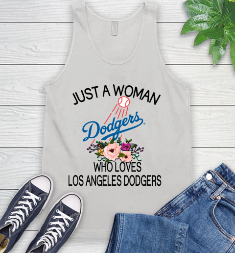 MLB Just A Woman Who Loves Los Angeles Dodgers Baseball Sports Tank Top