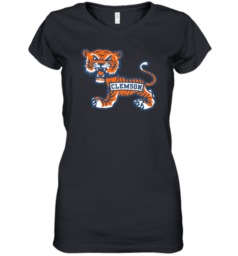 Big Ol' Old School Tiger Women's V-Neck T-Shirt