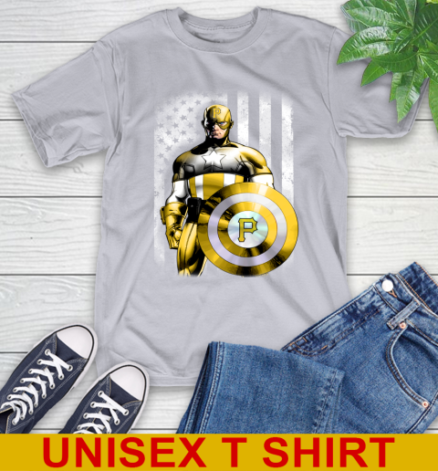 Pittsburgh Pirates MLB Baseball Captain America Marvel Avengers American Flag Shirt T-Shirt 5