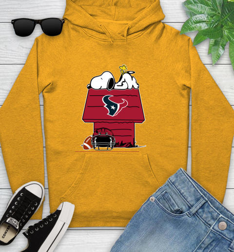 Houston Texans NFL Football Snoopy Woodstock The Peanuts Movie Youth Hoodie 3