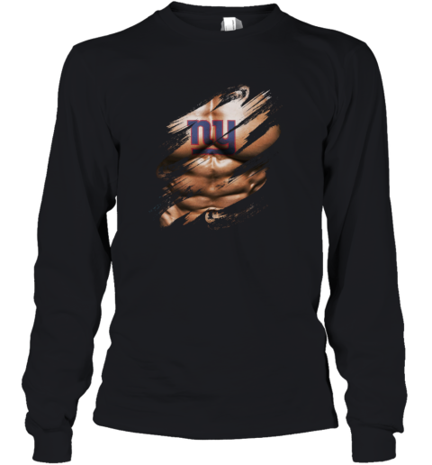 NFL Logo 3D Art Chest New York Giants Tattoo Youth Long Sleeve