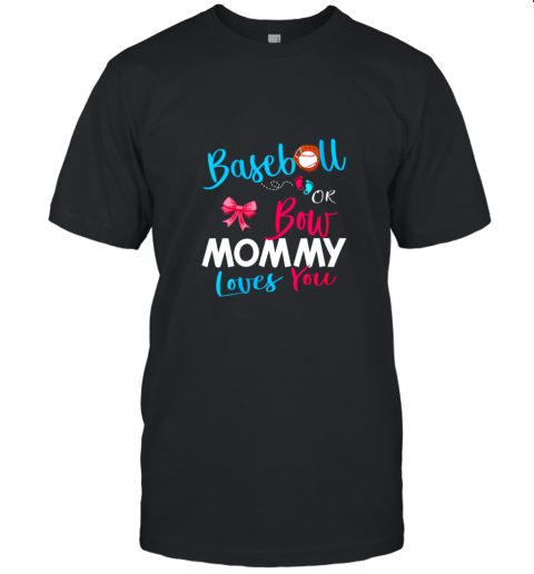 Womens Baseball Gender Reveal Team Baseball or Bow Party Gift Unisex Jersey Tee