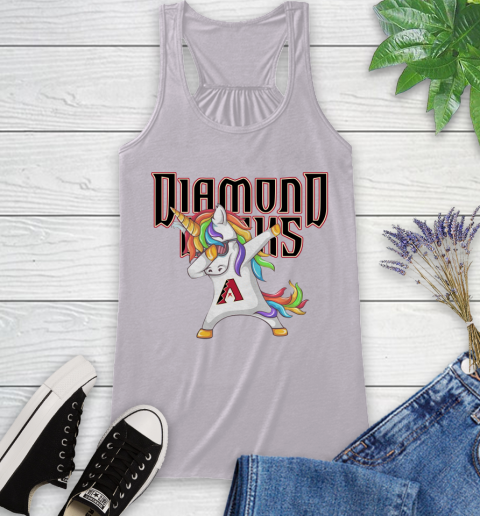 Arizona Diamondbacks MLB Baseball Funny Unicorn Dabbing Sports Racerback Tank 5