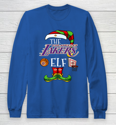 Los Angeles Lakers Christmas ELF Funny NBA Long Sleeve T-Shirt 6