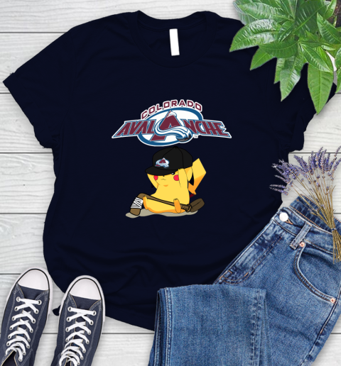 NHL Pikachu Hockey Sports Colorado Avalanche Women's T-Shirt 3