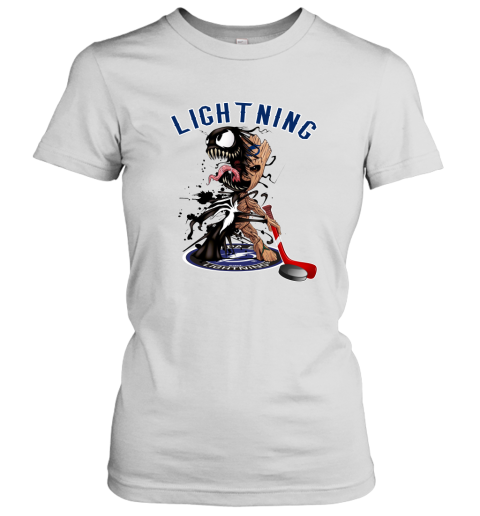 NHL Tampa Bay Lightning Hockey Venom Groot Guardians Of The Galaxy Zx2lICk8QE6 ladies t shirt 20 95 151514 front white