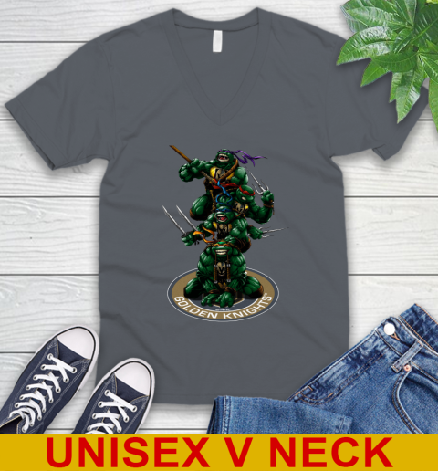 NHL Hockey Vegas Golden Knights Teenage Mutant Ninja Turtles Shirt V-Neck T-Shirt 6 NHL Hockey Vegas Golden Knights Teenage Mutant Ninja Turtles Shirt V-Neck T-Shirt - Image 6