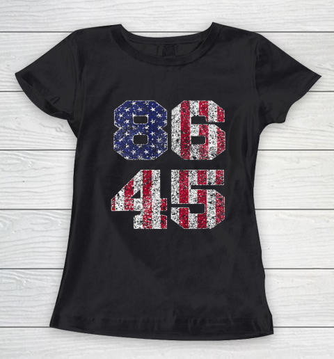 Trump 45 Shirt  8645 Vintage Retro Style 86 45 Anti Trump tee American Flag Women's T-Shirt
