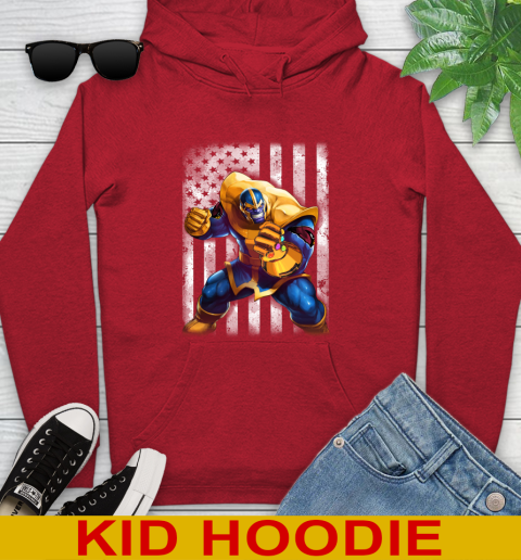 NFL Football Arizona Cardinals Thanos Marvel American Flag Shirt Youth Hoodie 11