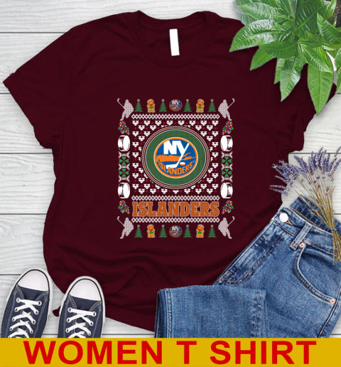 New York Islanders Merry Christmas NHL Hockey Loyal Fan Women's T-Shirt 6