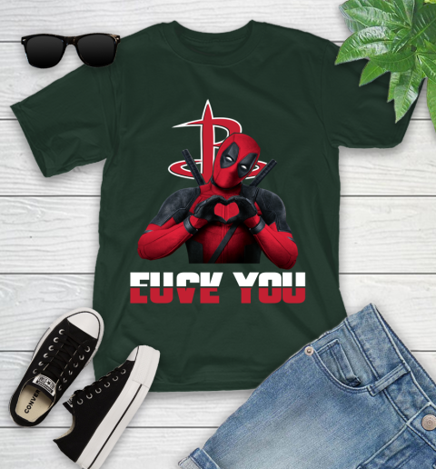 NBA Houston Rockets Deadpool Love You Fuck You Basketball Sports Youth T-Shirt 5