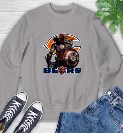 NFL Captain America Thor Spider Man Hawkeye Avengers Endgame Football Chicago Bears Sweatshirt 5