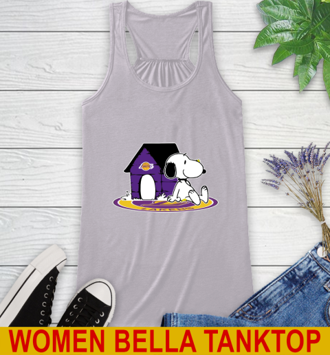 NBA Basketball Los Angeles Lakers Snoopy The Peanuts Movie Shirt Racerback Tank 5