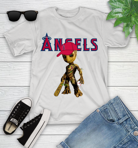 MLB Los Angeles Angels Groot Guardians Of The Galaxy Baseball Youth T-Shirt