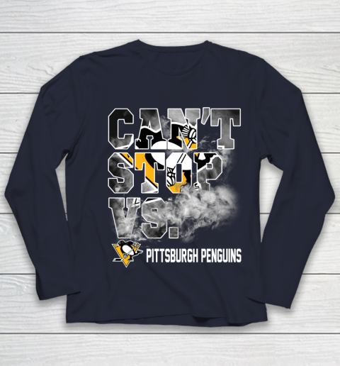 NHL Pittsburgh Penguins Hockey Can't Stop Vs Youth Long Sleeve 2
