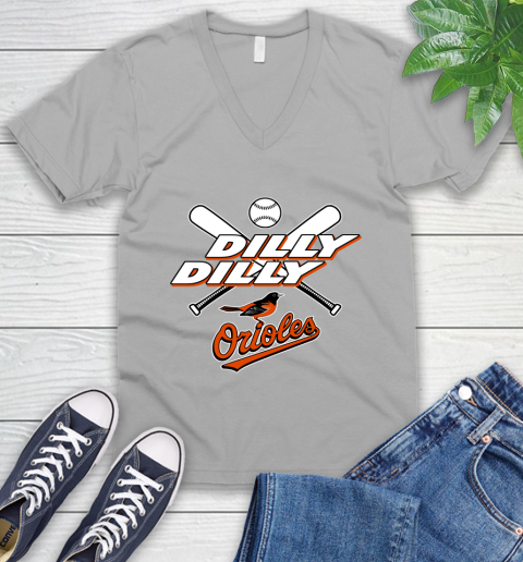 MLB Baltimore Orioles Dilly Dilly Baseball Sports V-Neck T-Shirt 4
