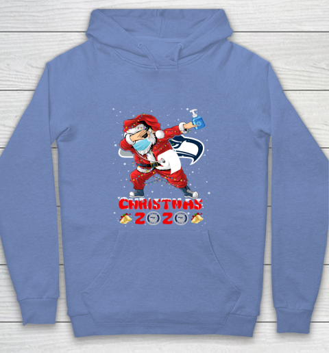 Seattle Seahawks Funny Santa Claus Dabbing Christmas 2020 NFL Youth Hoodie 8