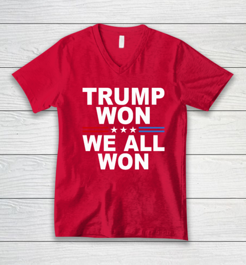 Trump Won  We All Won 2024 USA Flag V-Neck T-Shirt 5