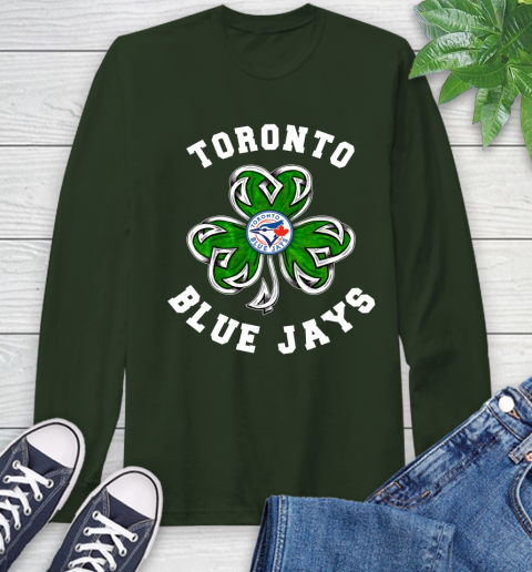 MLB Toronto Blue Jays Three Leaf Clover St Patrick's Day Baseball Sports Long Sleeve T-Shirt 7