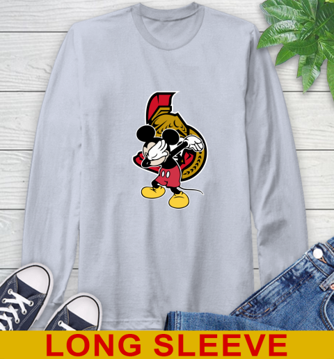 Ottawa Senators NHL Hockey Dabbing Mickey Disney Sports Long Sleeve T-Shirt 6