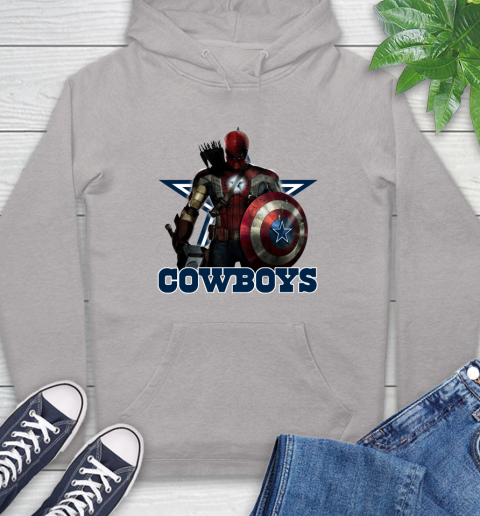NFL Captain America Thor Spider Man Hawkeye Avengers Endgame Football Dallas Cowboys Hoodie 12