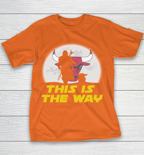 Chicago Bulls NBA Basketball Star Wars Yoda And Mandalorian This Is The Way Youth T-Shirt 4