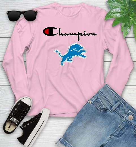 NFL Football Detroit Lions Champion Shirt Youth Long Sleeve 8