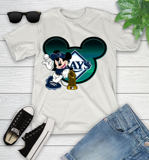 MLB Tampa Bay Rays The Commissioner's Trophy Mickey Mouse Disney Youth T-Shirt 12