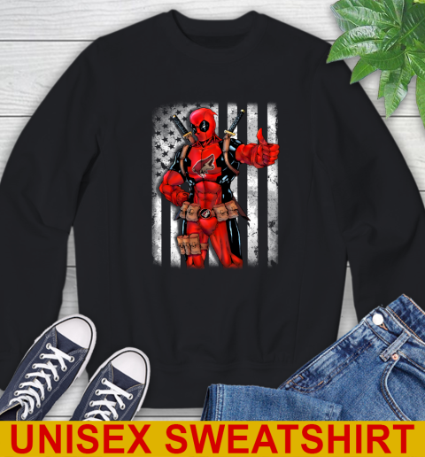 NHL Hockey Arizona Coyotes Deadpool American Flag Shirt Sweatshirt