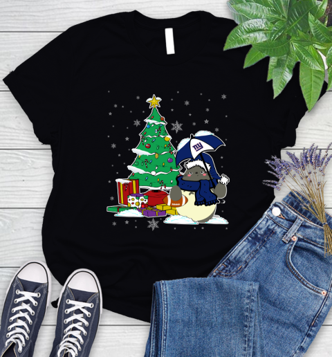 New York Giants NFL Football Cute Tonari No Totoro Christmas Sports Women's T-Shirt