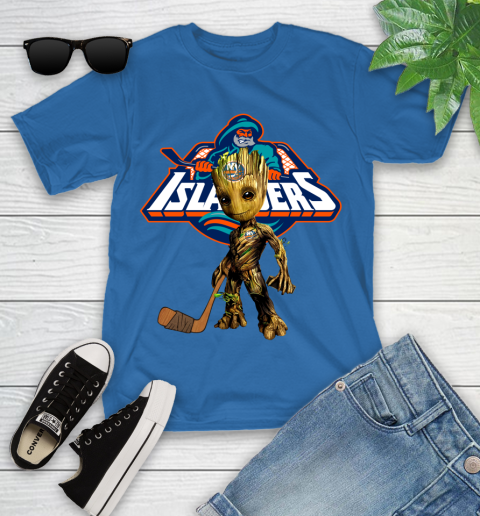 New York Islanders NHL Hockey Groot Marvel Guardians Of The Galaxy Youth T-Shirt 9