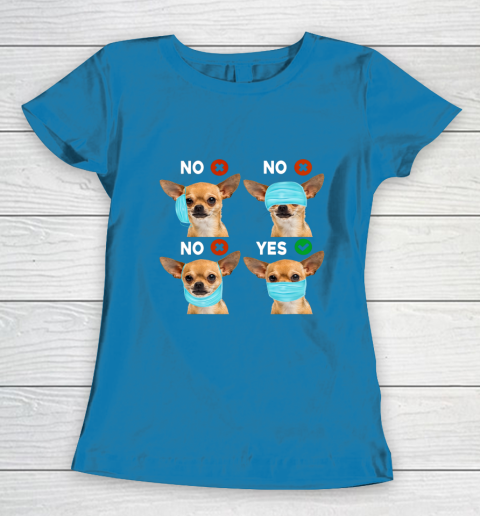 Funny Quarantined Chihuahua Dog How To Wear Mask Gift Women's T-Shirt 6