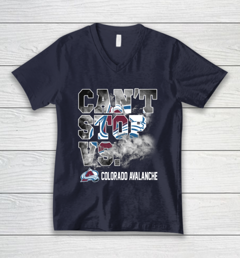 NHL Colorado Avalanche Hockey Can't Stop Vs V-Neck T-Shirt 2