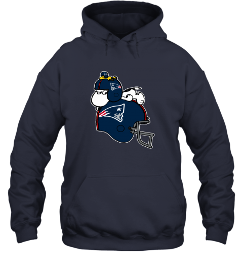 ypjv snoopy and woodstock resting on new englands patriots helmet hoodie 23 front navy