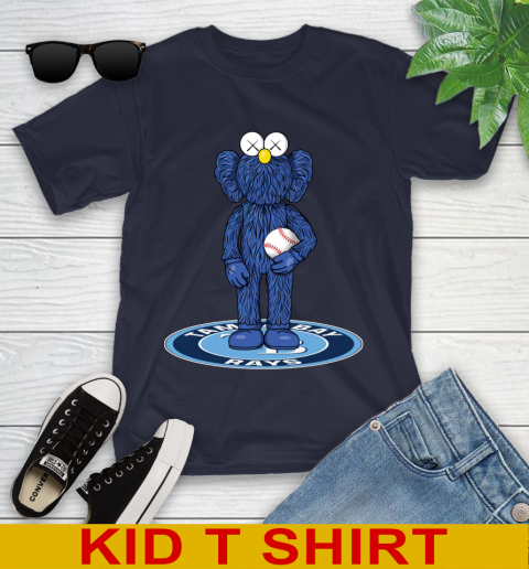 MLB Baseball Tampa Bay Rays Kaws Bff Blue Figure Shirt Youth T-Shirt 3